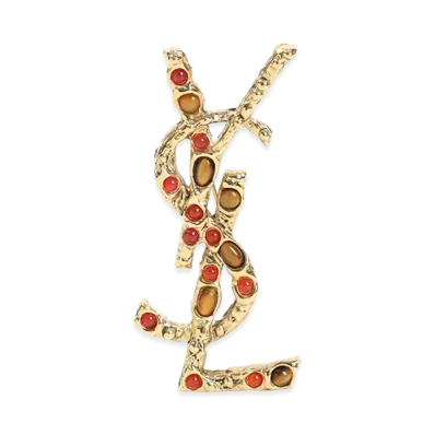 Saint Laurent Women's Cassandra Brooch "Gold"