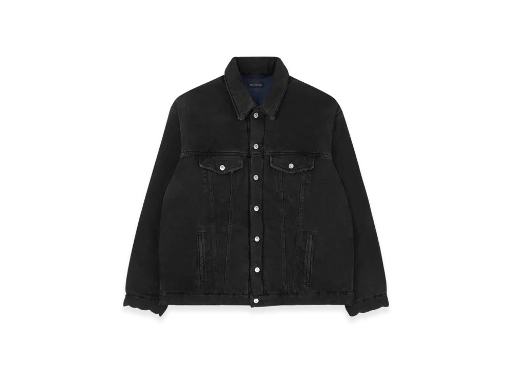 BALENCIAGA Padded Japanese Denim Jacket "Black"