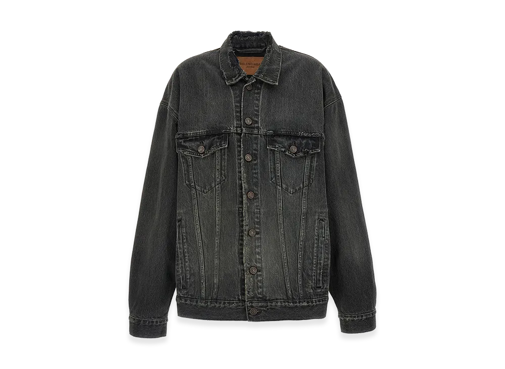 BALENCIAGA Women's Denim Jacket With Used Effect "Gray"