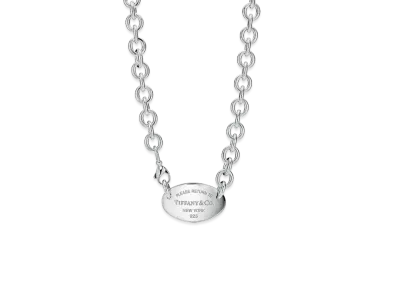 Tiffany & Co. Return to Tiffany Oval Tag Necklace "Silver"