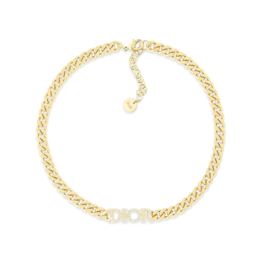 Dior Dio(r)evolution Choker Gold-Finish Metal and White Crystals "Gold"