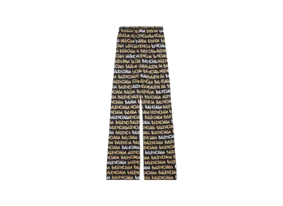 BALENCIAGA Funky Font Pyjama Pants in Viscose Poplin "Black/Beige"