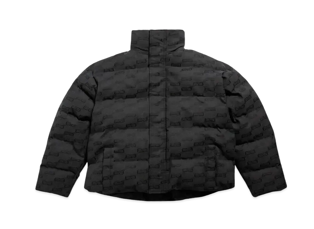 BALENCIAGA Women's BB Monogram Puffer Nero "Black/Grey"