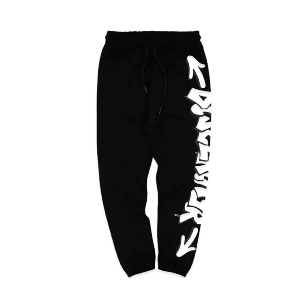 DISCLAIMER PANTALONE UOMO IN FELPA "NERO/ST.BIANCA"