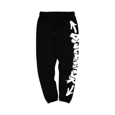 DISCLAIMER PANTALONE UOMO IN FELPA "NERO/ST.BIANCA"