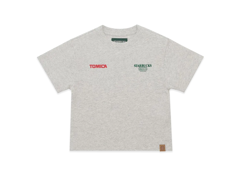 STARBUCKS STAND by BEAMS TOMICA Truck Print Kids T-Shirt B "Ash Grey"