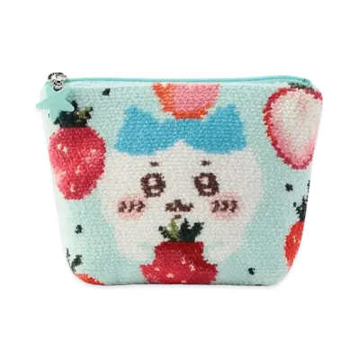FEILER x Chiikawa Hachiware Strawberry Dots Pouch "PaleGreen/Green"