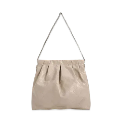 CHARLES & KEITH Duo Braided Chain-Handle Hobo Bag "Taupe"