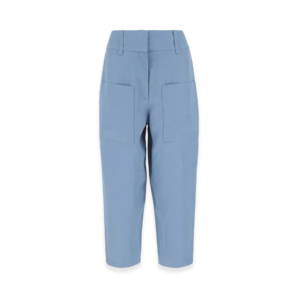 STELLA McCARTNEY Women's Light- Viscose Blend Culotte Pant "Lightblue/Blue"