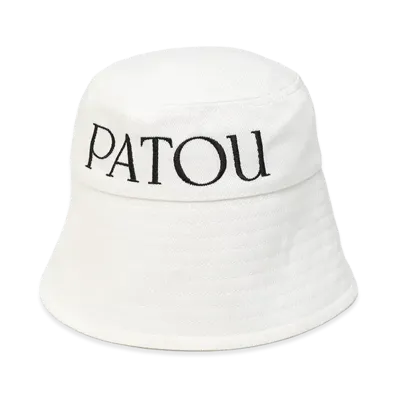 PATOU Women's Cotton Logo Embroidery Bucket Hat "White"