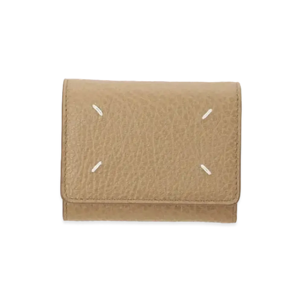 Maison Margiela Zip Compact Tri-fold Wallet "Chamois"