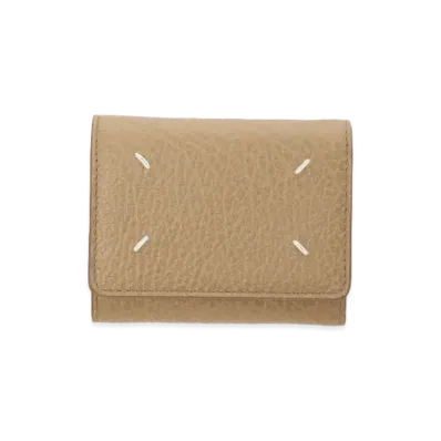 Maison Margiela Zip Compact Tri-fold Wallet "Chamois"