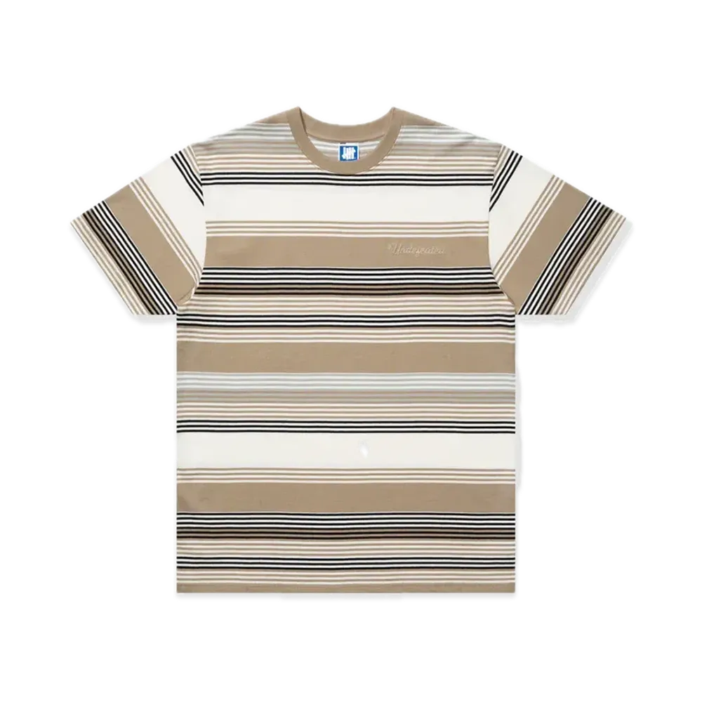 UNDEFEATED Script Striped S/S Tee "Beige"
