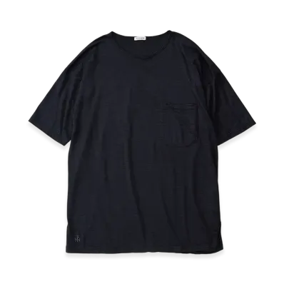 NICENESS R.Sandin Stripe Wool Pocket T-Shirt "Charcoal"