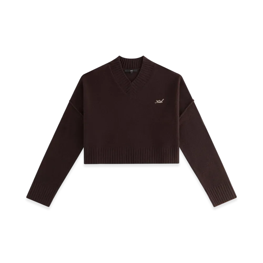 Kith Women Anja Cropped V-Neck Sweater "Incognito"
