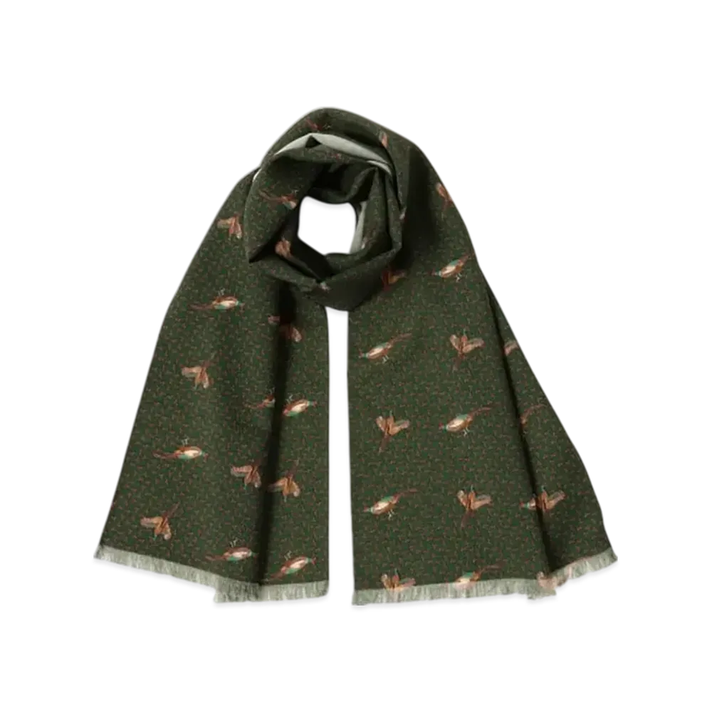 BEAMS Wool Stole Print "Pheasant"