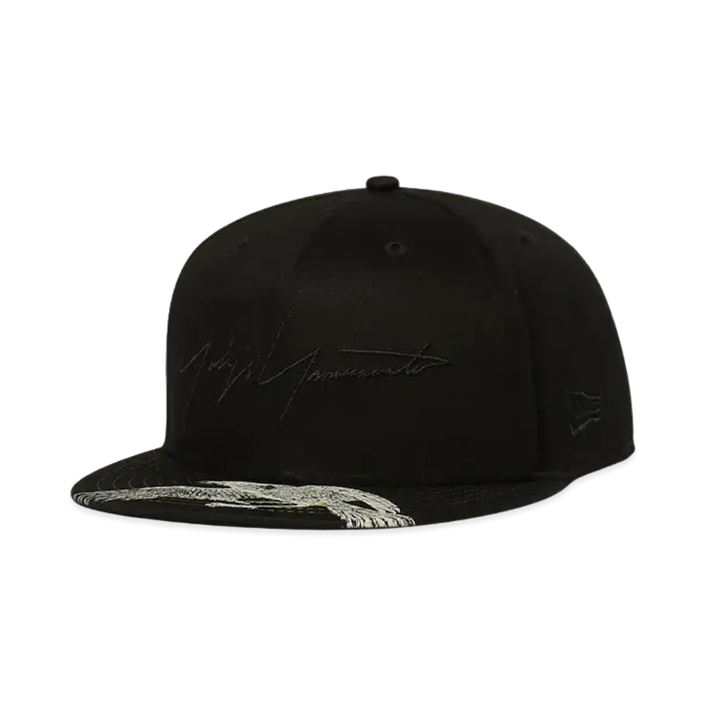 Yohji Yamamoto NEW ERA COTTON/TWILL 59FIFTY CROW PRINT "Black"