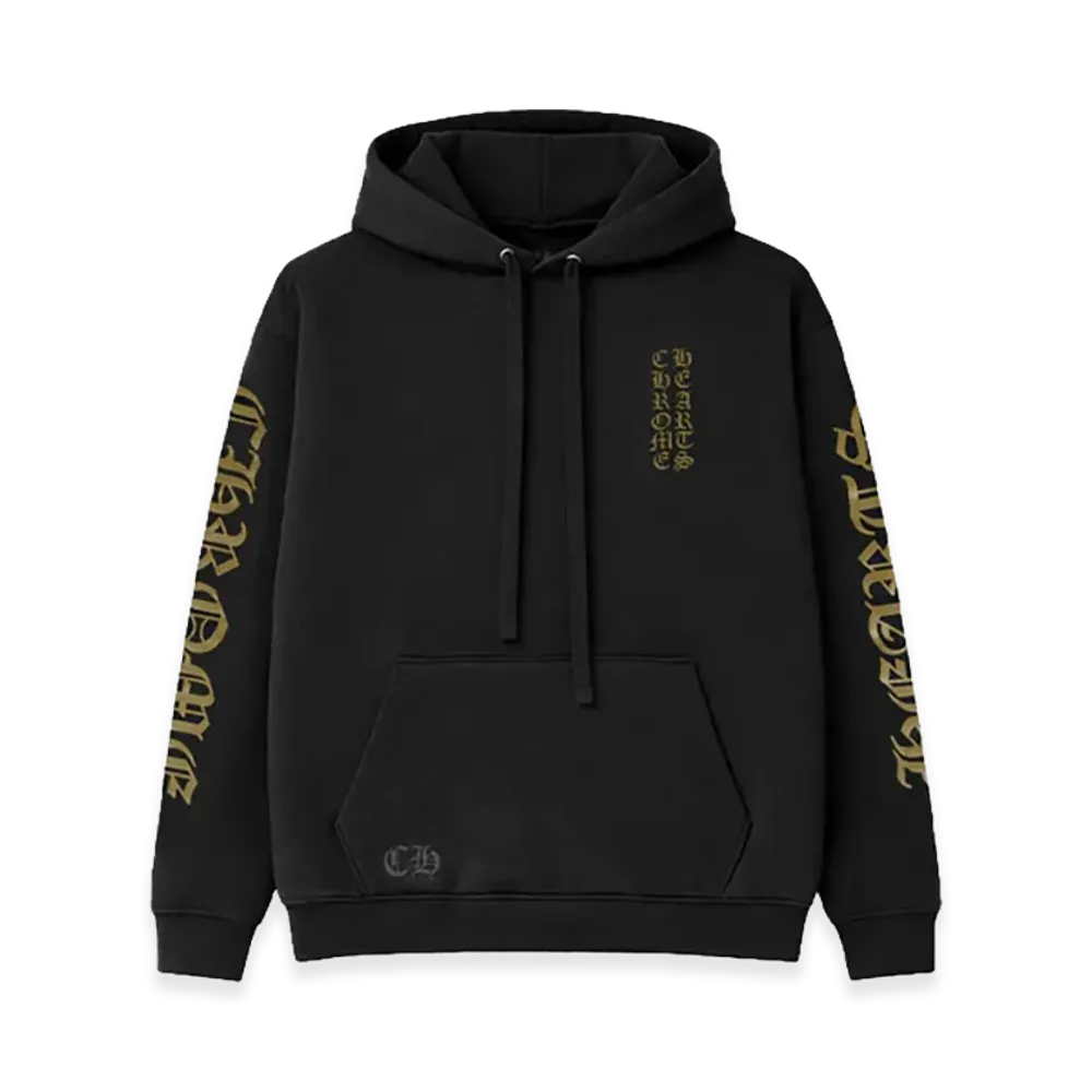 Chrome Hearts Vertical Logo Pullover Hoodie "Black/Khaki"
