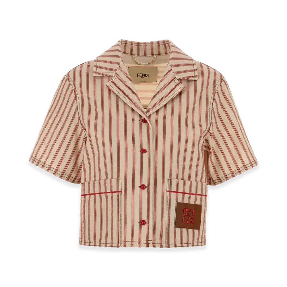 FENDI Women's Embroidered Denim Shirt "Multi"