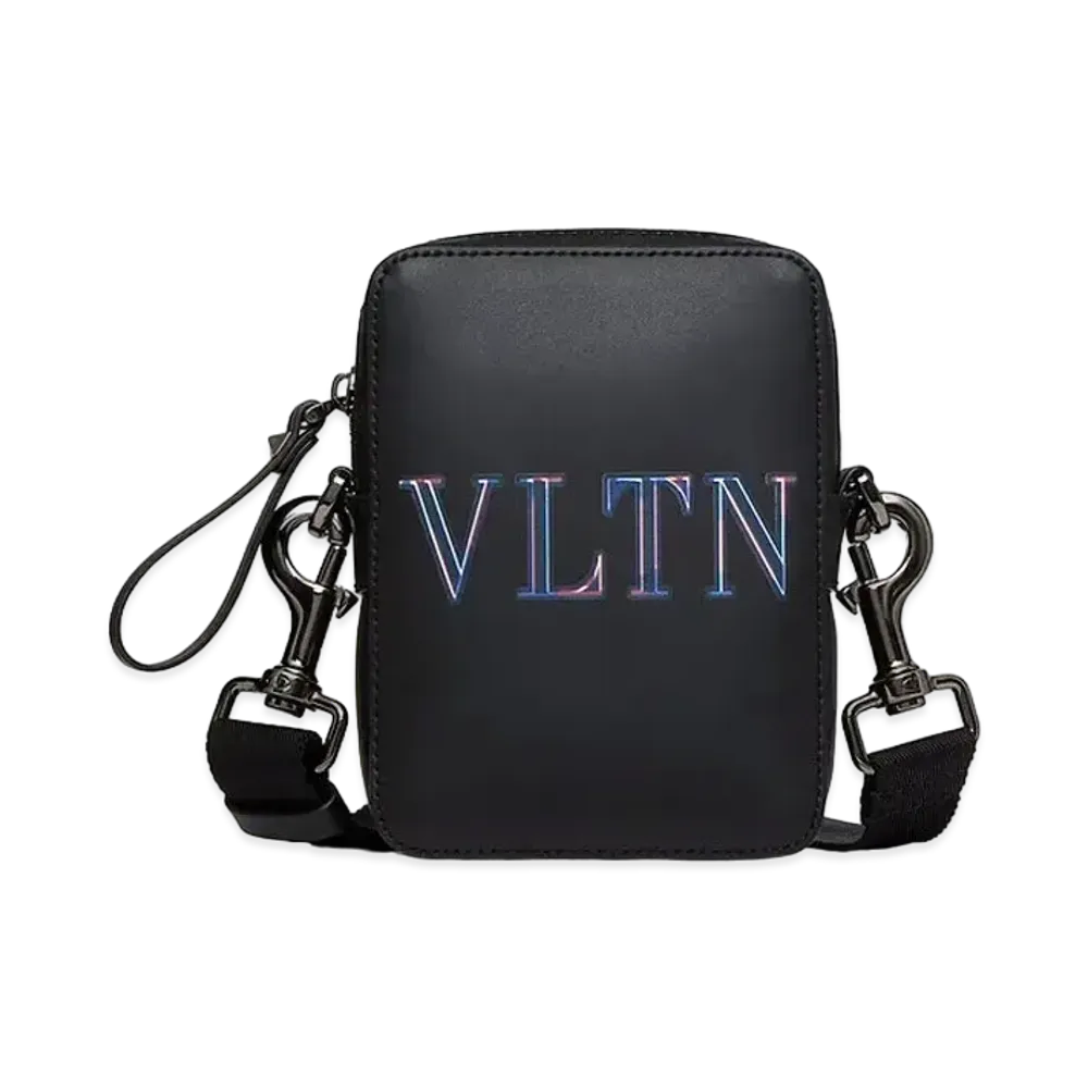 Valentino Neon VLTN Leather Small Crossbody Bag "Black/Multicolor"