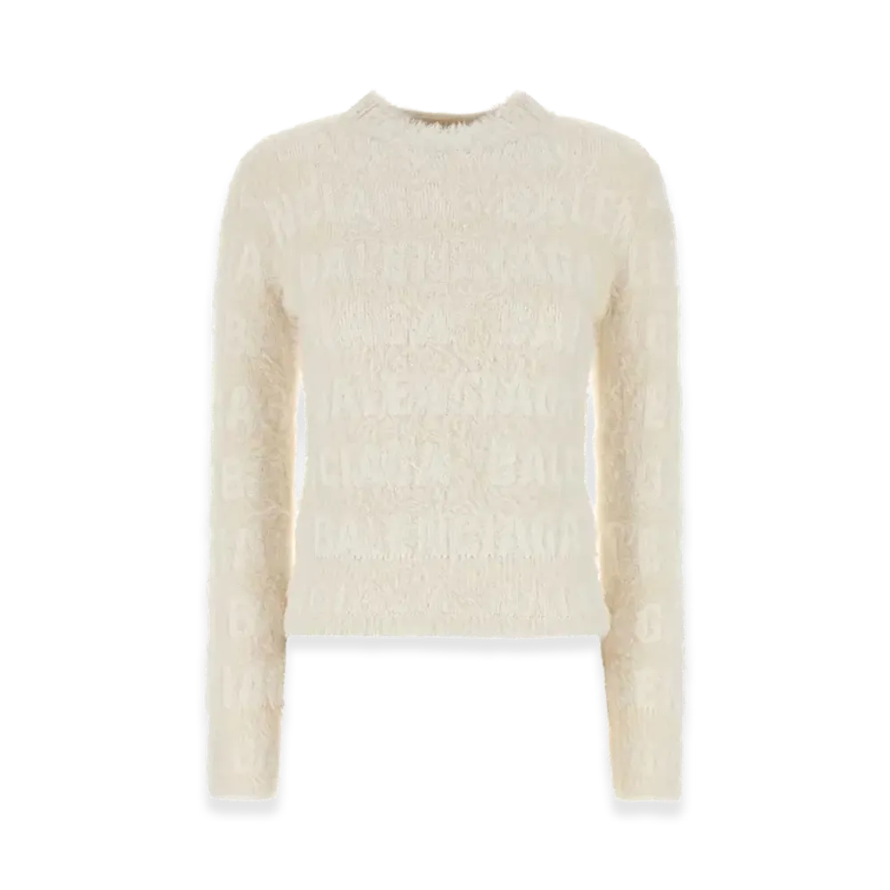 BALENCIAGA Women's Wool Blend Sweater "White"