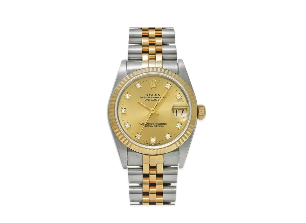 ROLEX Datejust 10P Diamonds "Champagne/Stainless Steel/Yellow Gold"