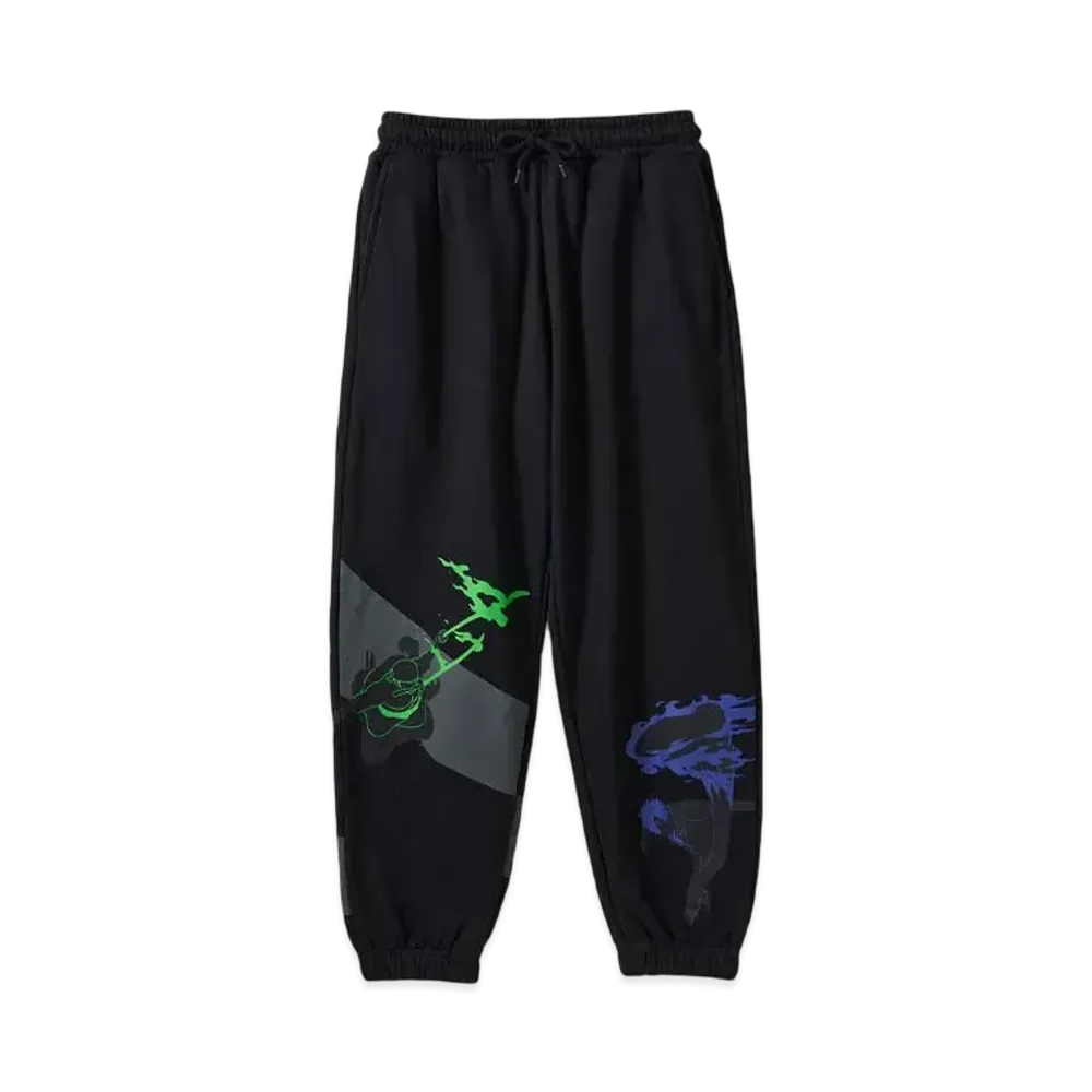 graniph x ONE PIECE Both Wings Fleece Sweatpants "Black"