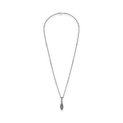 GUCCI Tiger Head Pendant Necklace "Silver"