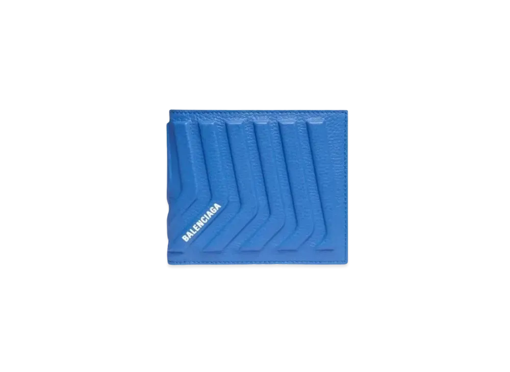 BALENCIAGA Car Square Folding Wallet "Blue"