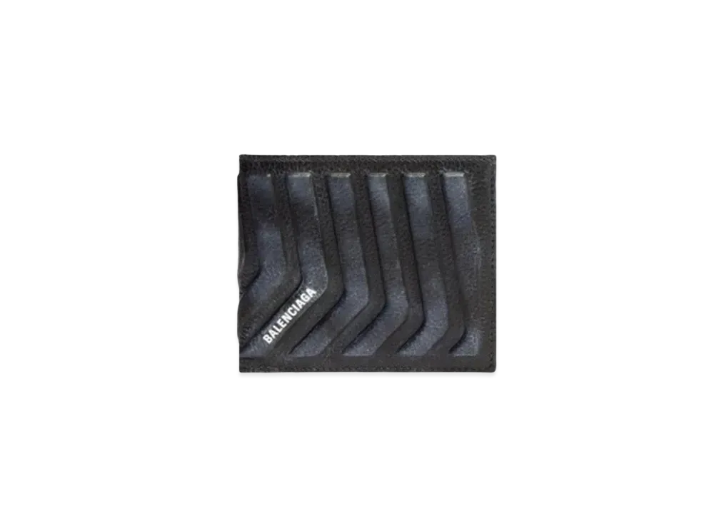 BALENCIAGA Car Square Folding Wallet Distressed "Black"