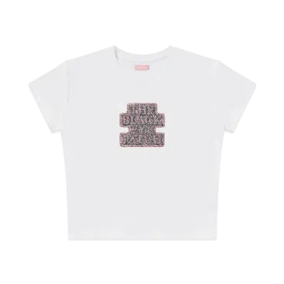 BlackEyePatch Rhinestone OG Label Baby Tee "White"
