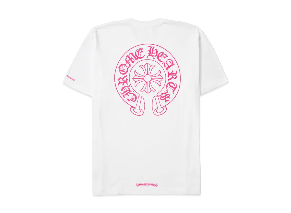 Chrome Hearts Pink Logo Horseshoe S/S Pocket Tee "White"