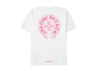 Chrome Hearts Pink Logo Horseshoe S/S Pocket Tee "White"