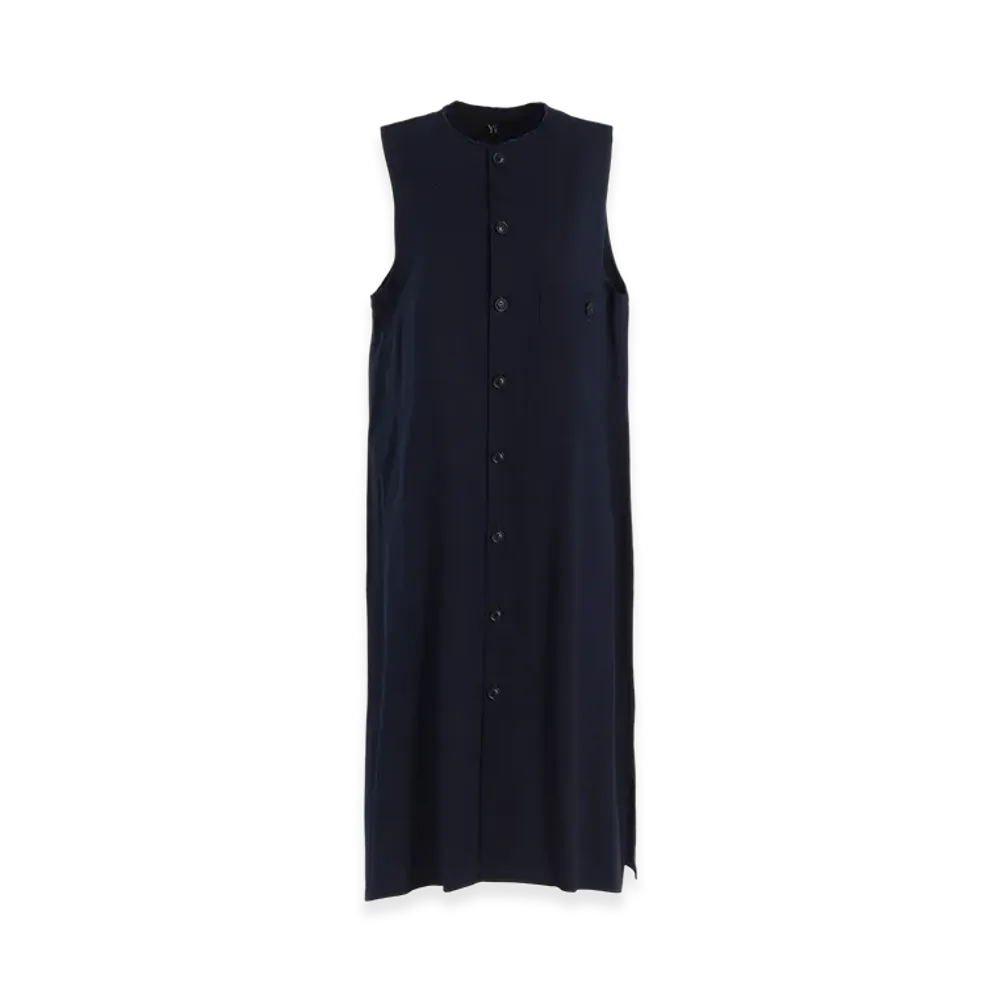 Y's Born Product Cotton Twill Long Dress "Navy"