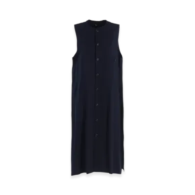 Y's Born Product Cotton Twill Long Dress "Navy"
