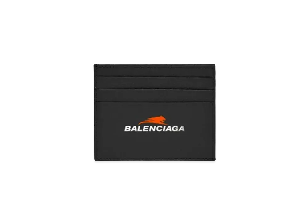 BALENCIAGA Grained Calfskin Year of the Tiger Cash Split Card Holder "Black"