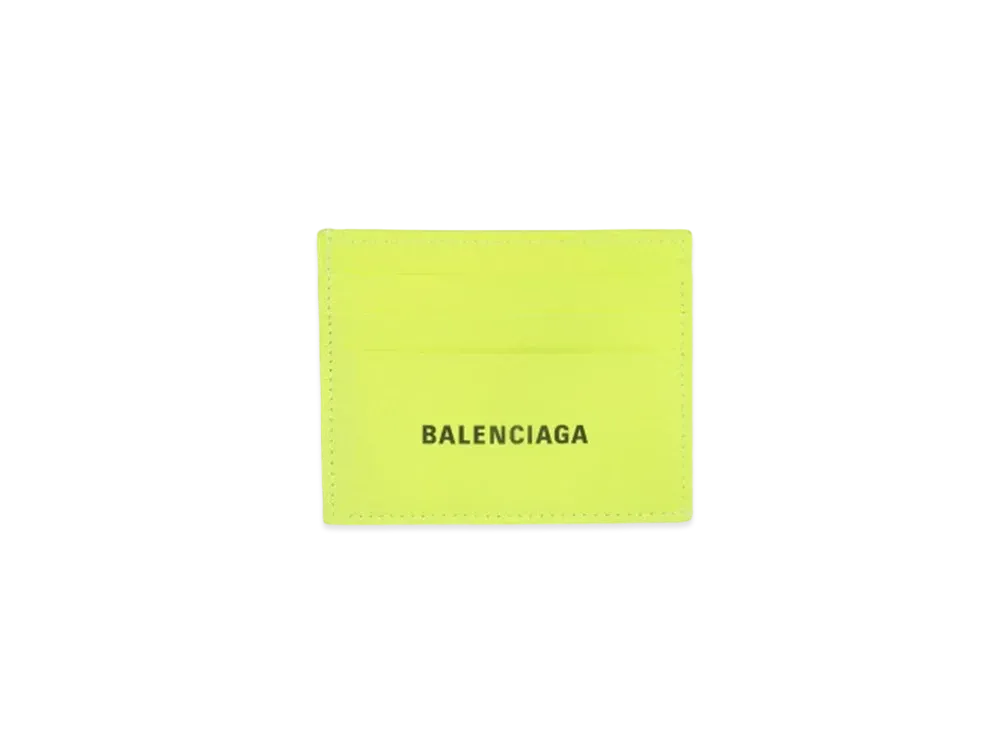 BALENCIAGA Grained Calfskin Cash Split Card Holder "Yellow"