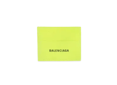 BALENCIAGA Grained Calfskin Cash Split Card Holder "Yellow"