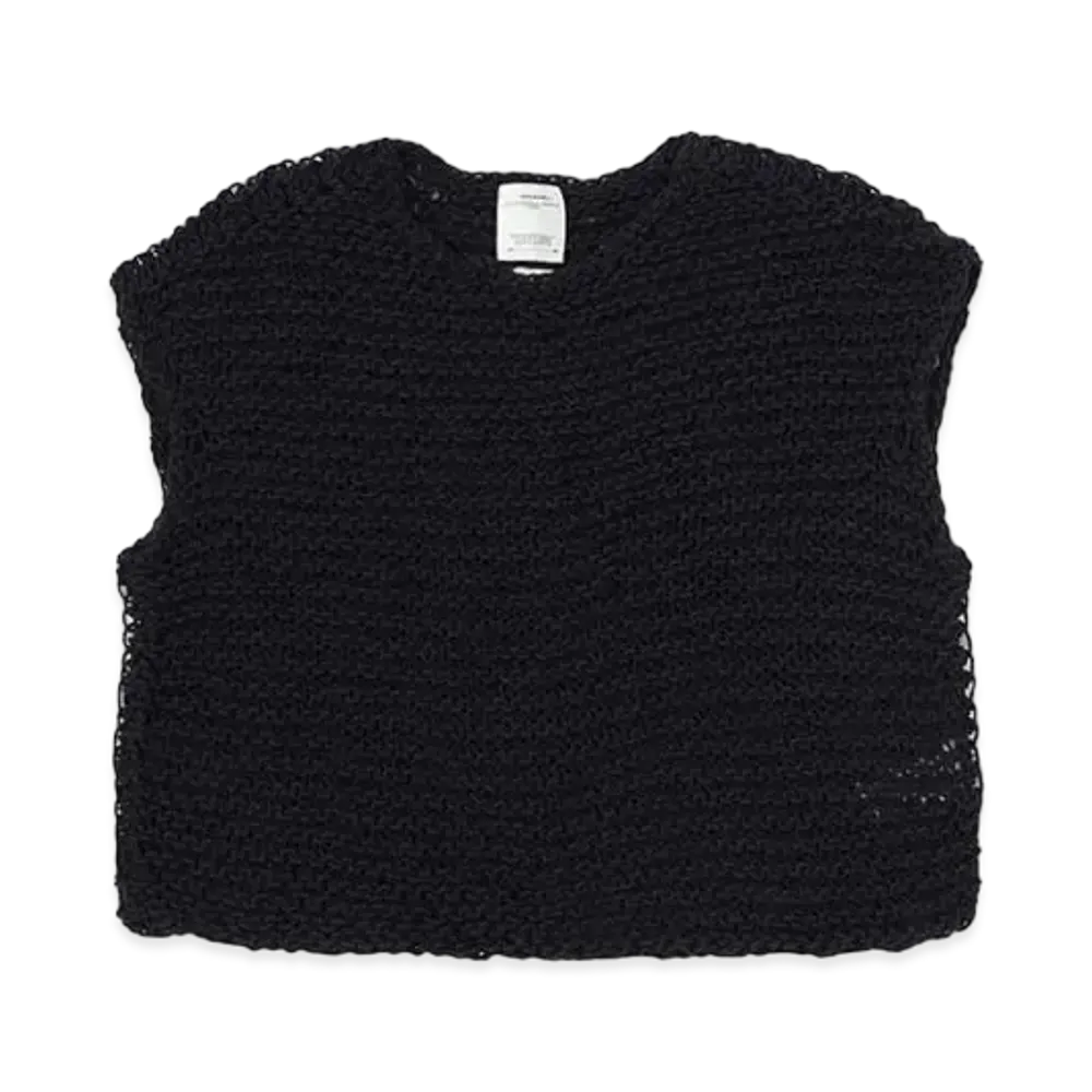 visvim Lattice Vest Hand-Knit "Navy"