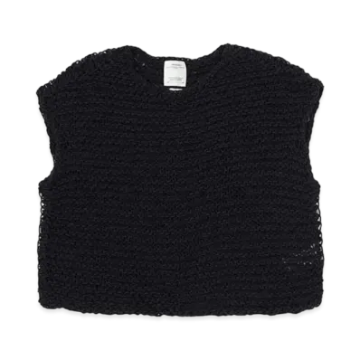 visvim Lattice Vest Hand-Knit "Navy"