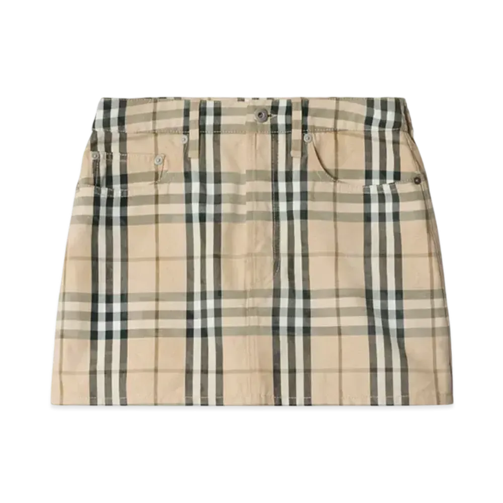 Burberry Check Denim Mini Skirt "Grain"