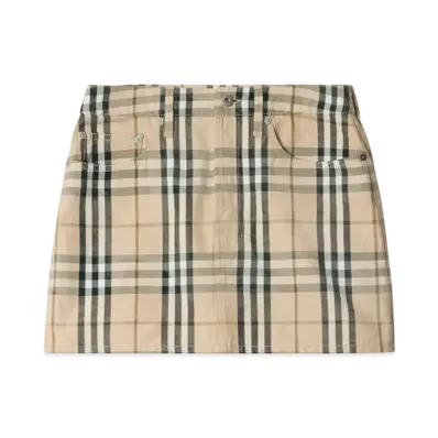Burberry Check Denim Mini Skirt "Grain"