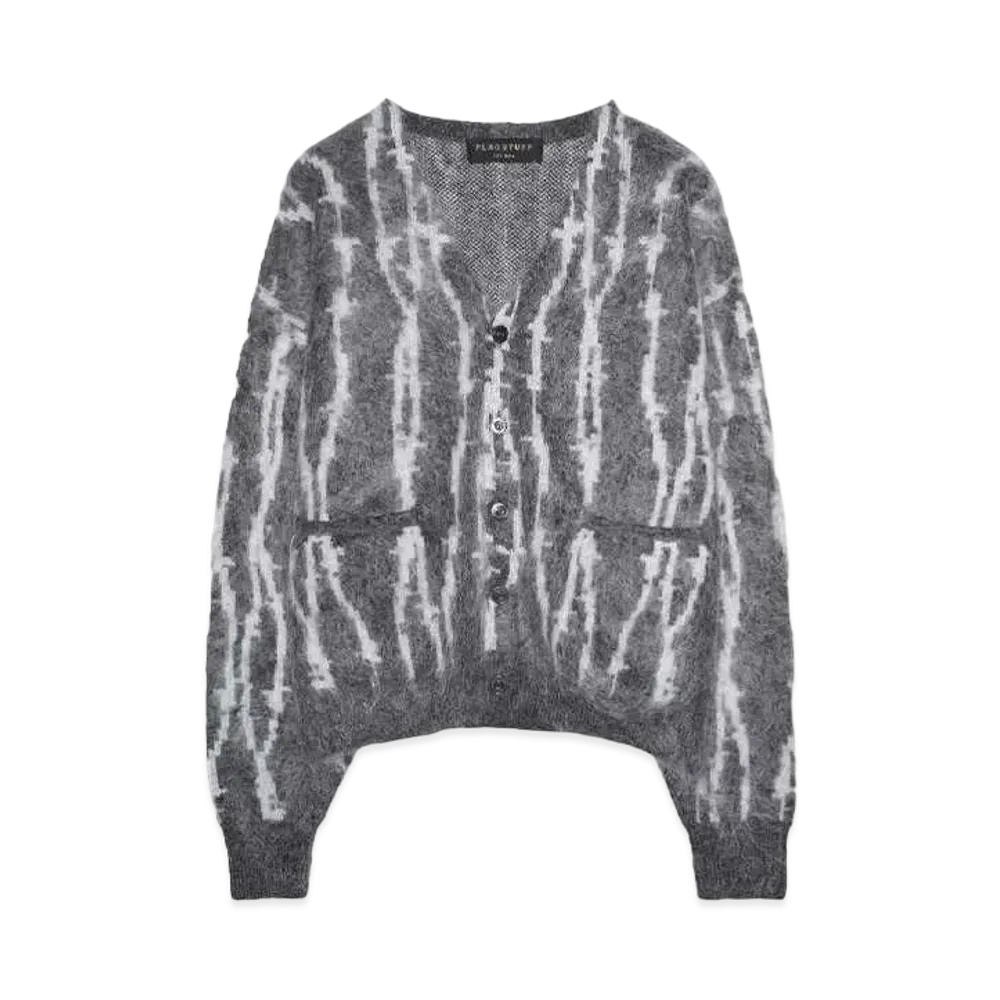 F-LAGSTUF-F WIRE STRIPE KNIT CARDIGAN "BLACK"