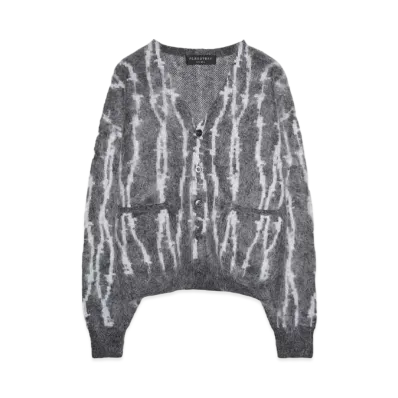 F-LAGSTUF-F WIRE STRIPE KNIT CARDIGAN "BLACK"