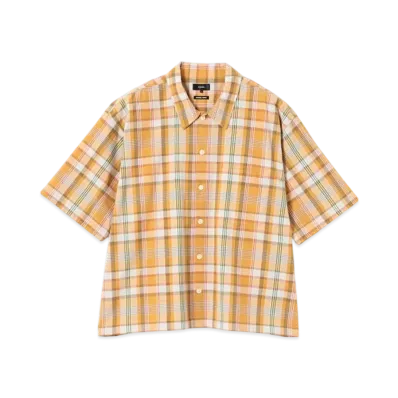 BEAMS Check Short Shirt "Orange"