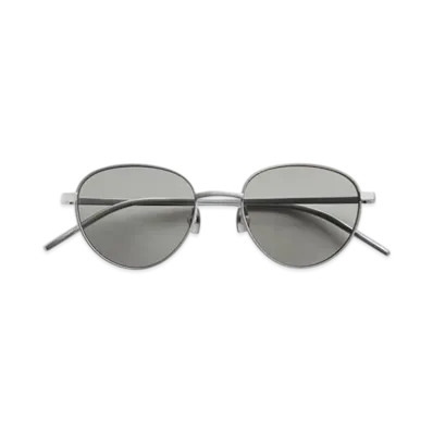 Bottega Veneta Intrecciato Panthos Sunglasses "Silver/Gray"