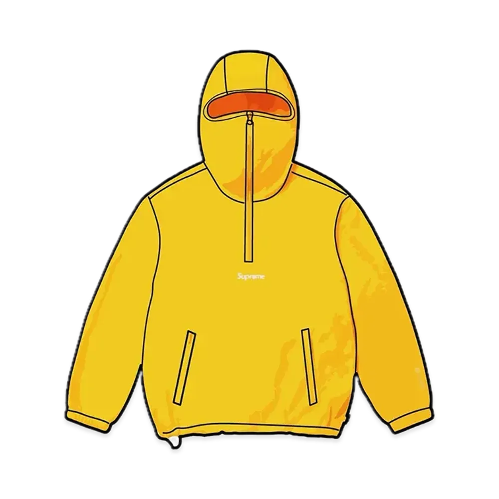 Supreme Polartec Facemask Half Zip Hooded Sweatshirt "Yellow"