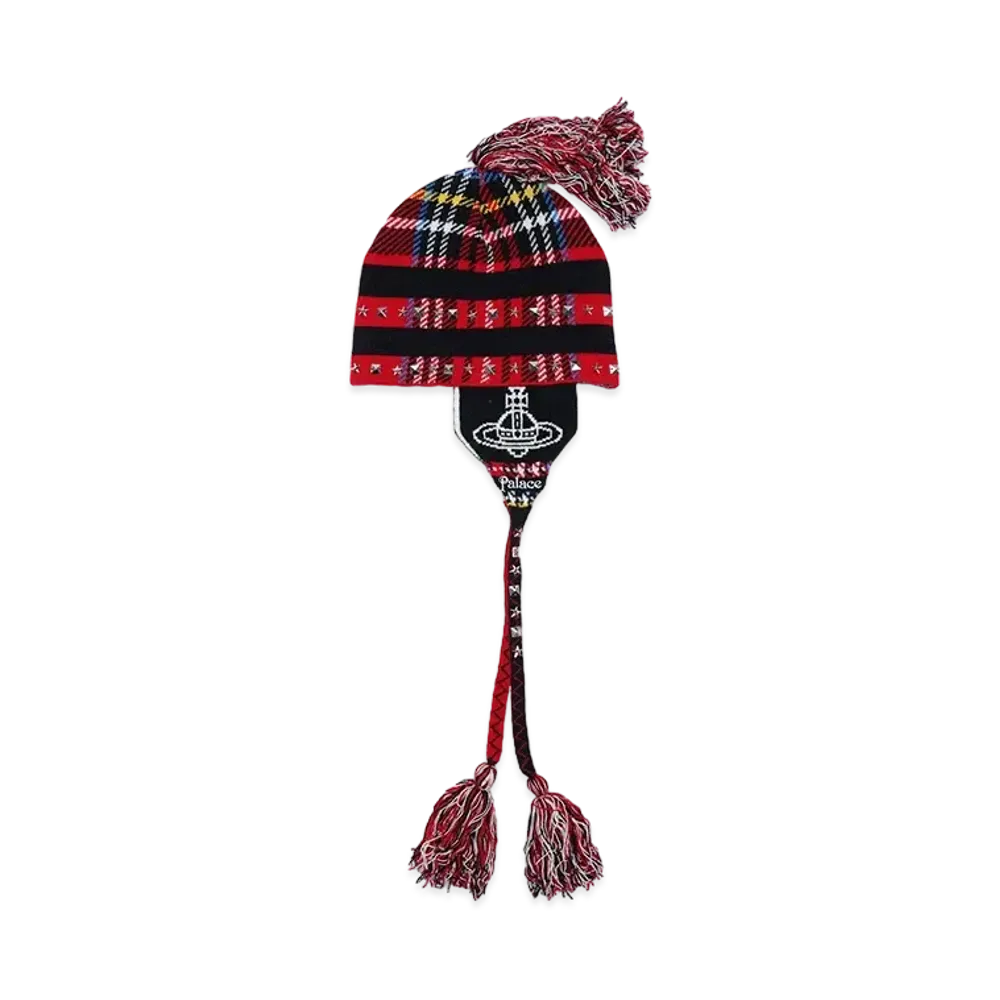 PALACE x Vivienne Westwood ORB Knit Earflap Beanie "Tartan"