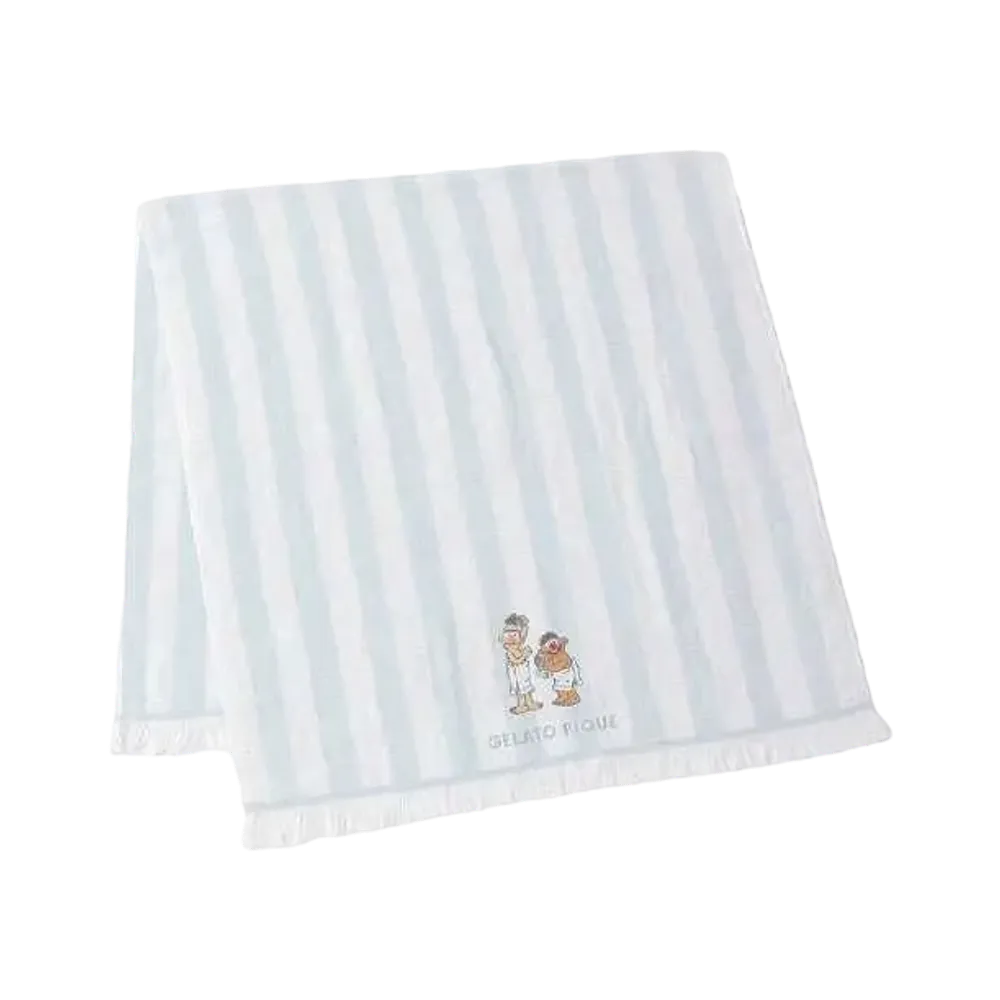 GELATO PIQUE x Sesame Street Stripe Bath Towel "Blue"