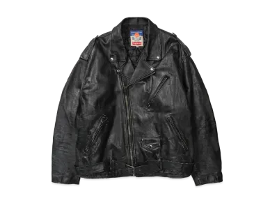 Supreme / Blackmeans Painted Leather Motorcycle Jacket "Black"